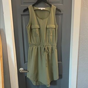 HYFVE Sage Green Drawstring Pocket Dress